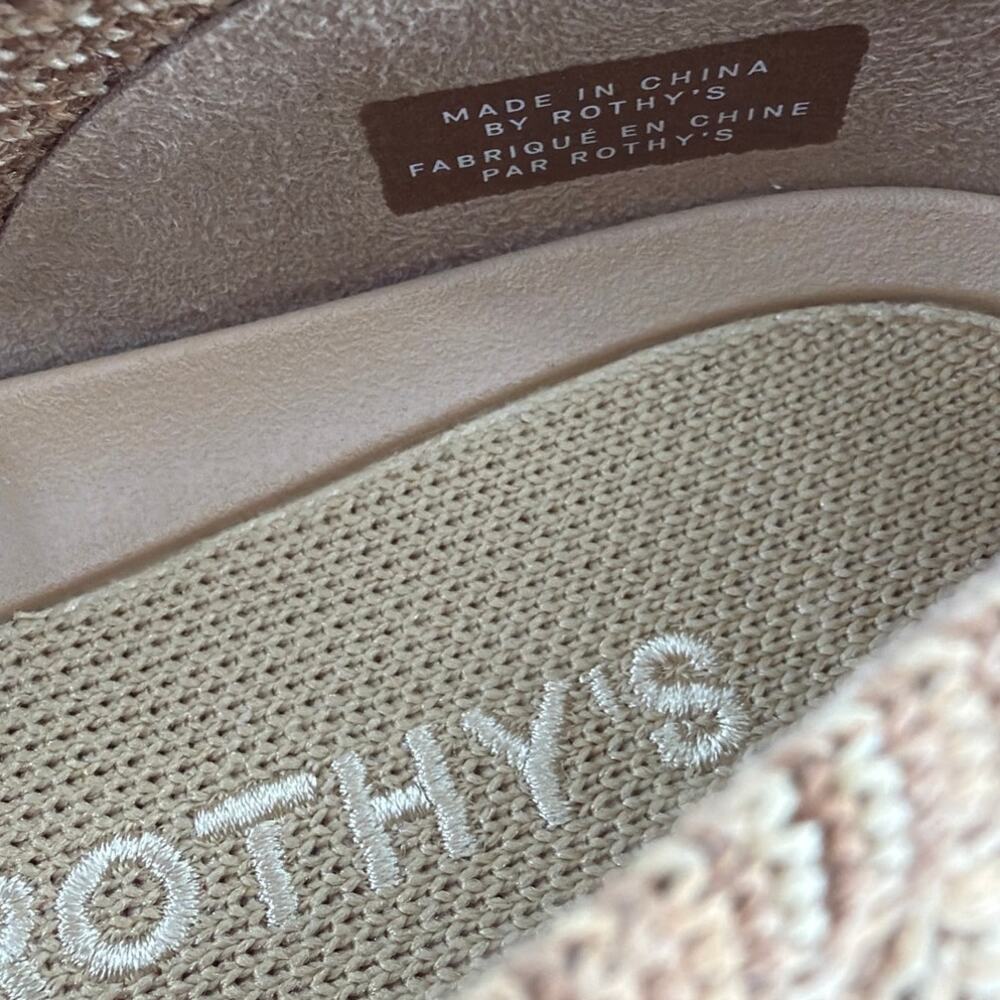 Rothy's The Max Buckle Mary Jane Tan Woven Size 8 - Picture 7 of 14